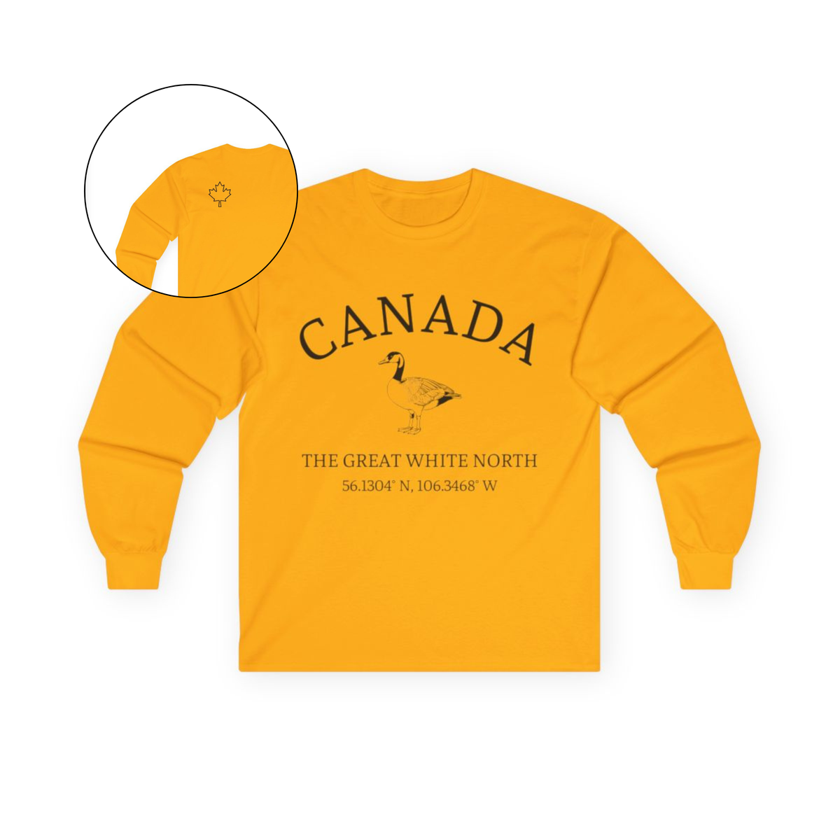 Canada The Great White North Goose & Coordinates Long Sleeve Tee