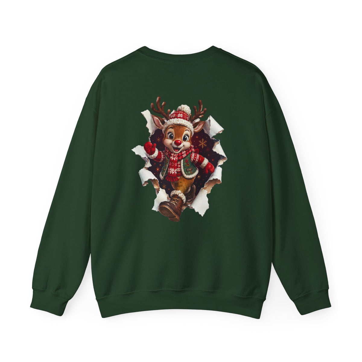 Christmas Reindeer Crewneck Sweatshirt — Cute Vintage Holiday Deer Design