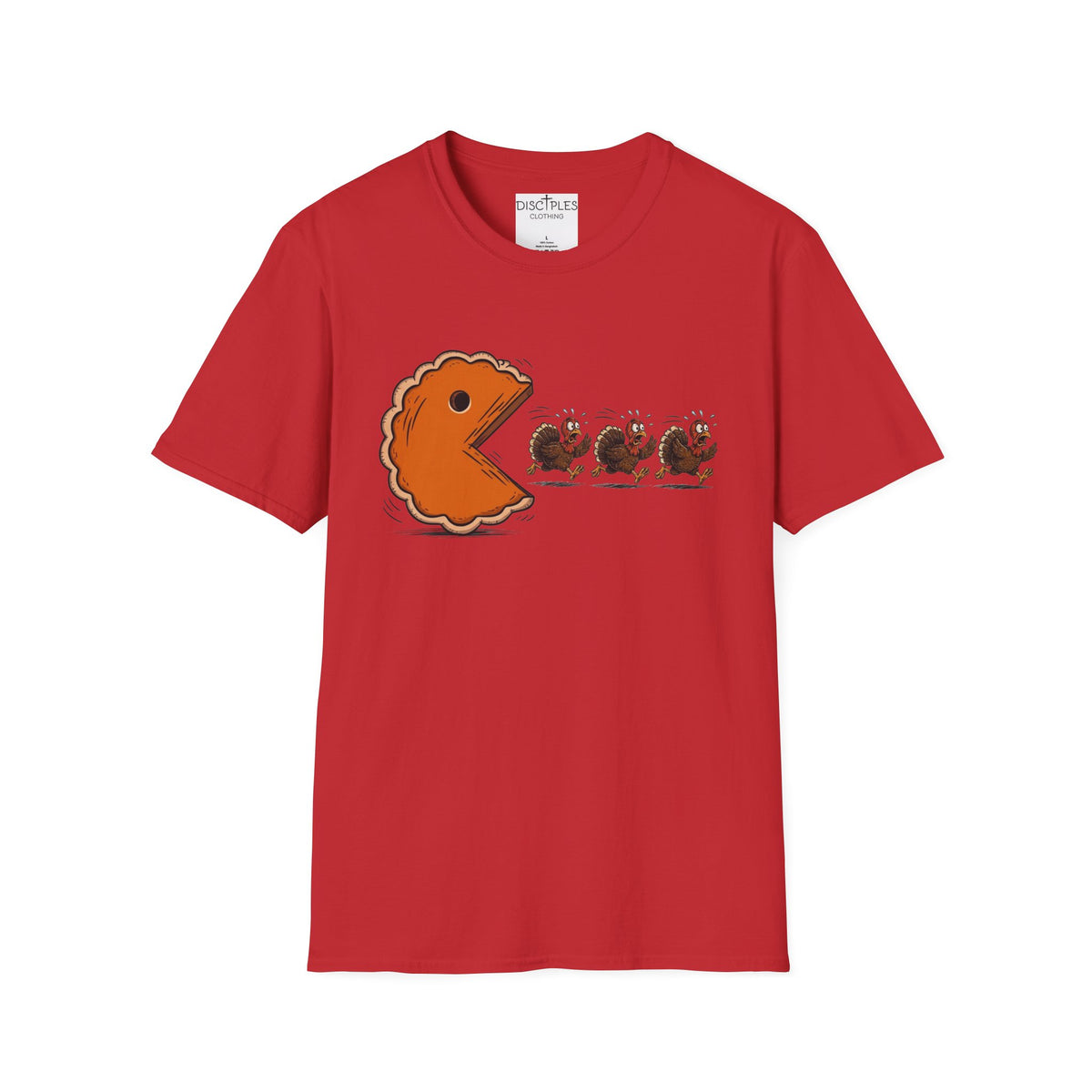 Pumpkin Pie Pac-Man Chasing A Turkey T-Shirt