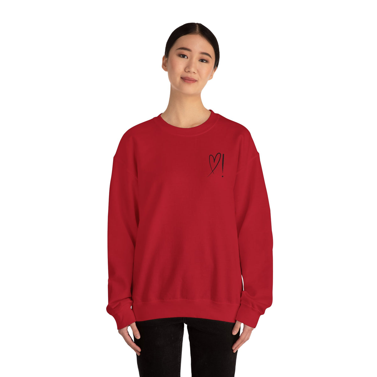 Heart Doodle Crewneck Sweatshirt – Minimal Pocket Heart Graphic
