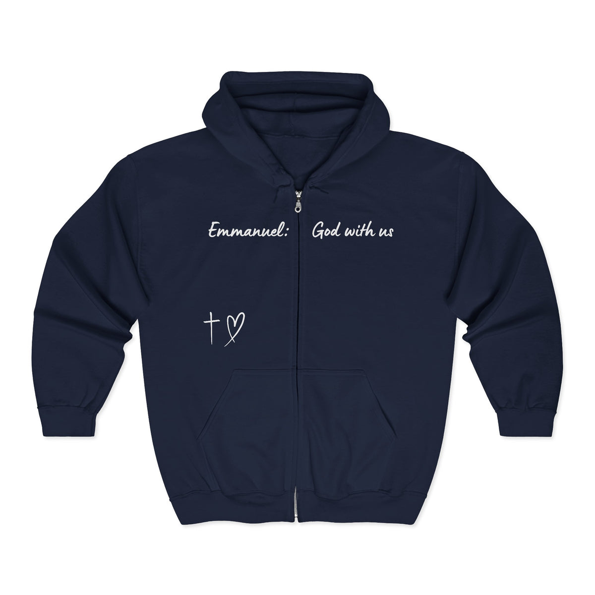 Emmanuel: God With Us Zip Hoodie — Christian Faith Full-Zip Sweatshirt