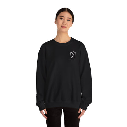 Heart Doodle Crewneck Sweatshirt – Minimal Pocket Heart Graphic