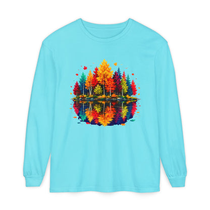Autumn Lake Reflection Long Sleeve Tee