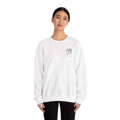 Heart Doodle Crewneck Sweatshirt – Minimal Pocket Heart Graphic