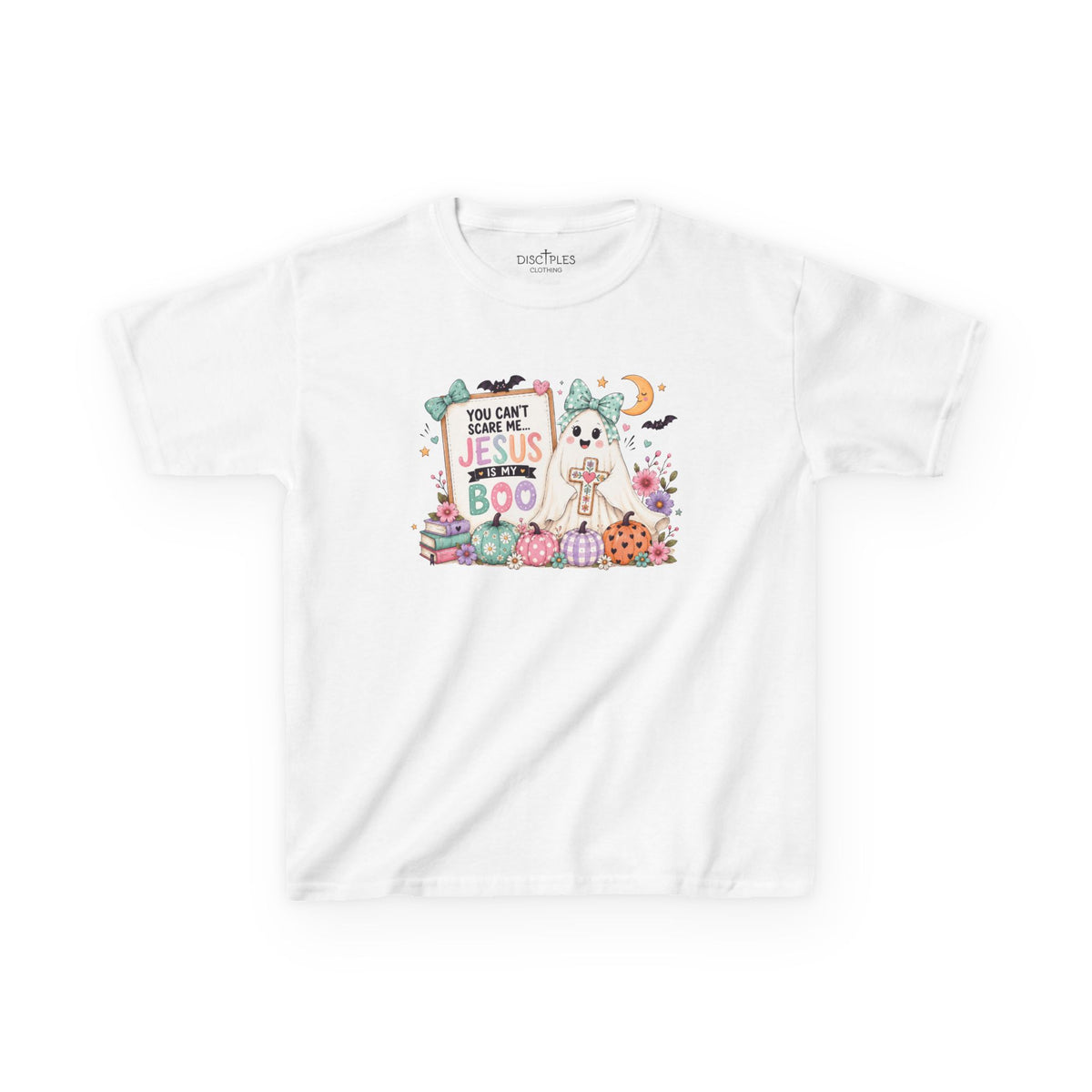 Ghost Halloween Shirt “You Can’t Scare Me, Jesus Is My Boo” Kids T-Shirt