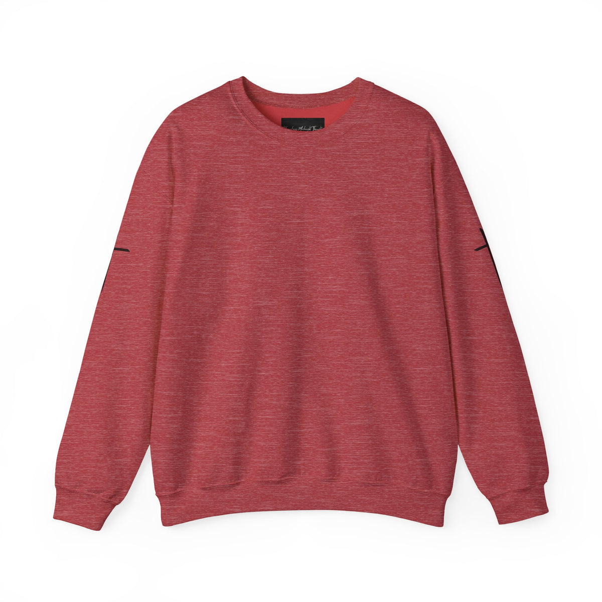 Crewneck Sweatshirt — Minimal Cross Sleeve Design