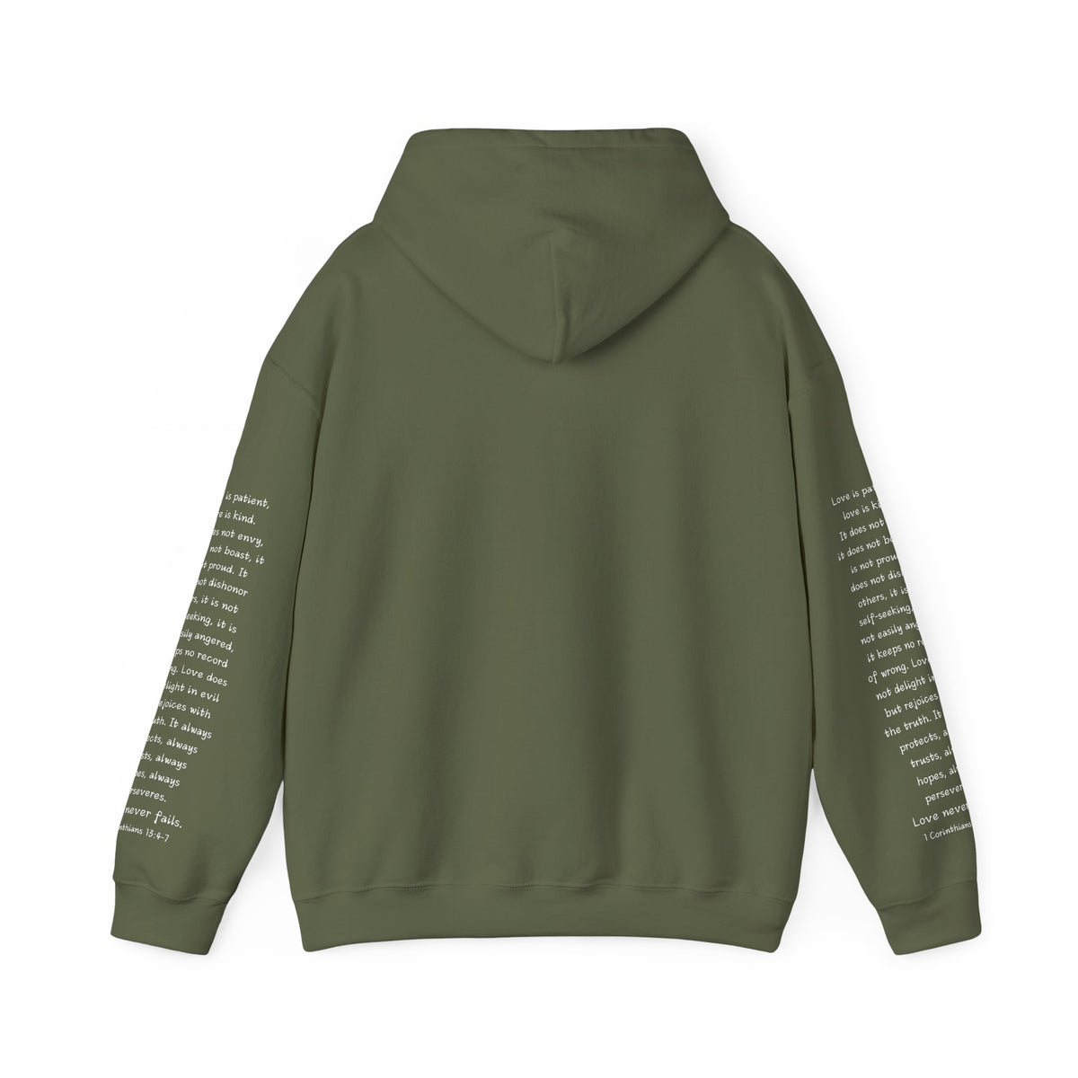 Love Like Jesus Hoodie — Christian Faith Pullover with Scripture Sleeve Text