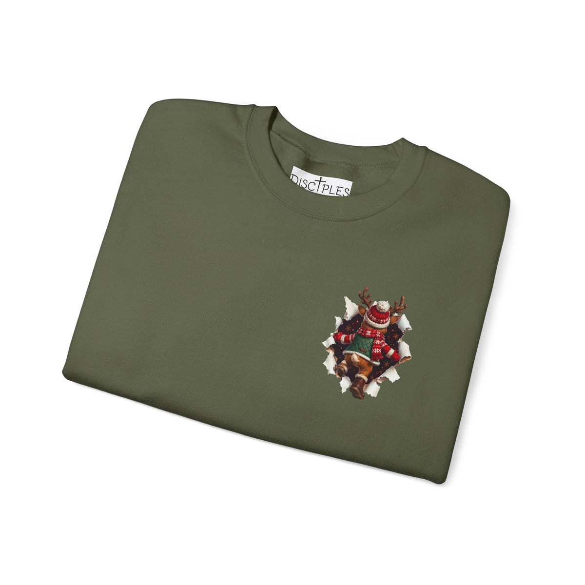 Christmas Reindeer Crewneck Sweatshirt — Cute Vintage Holiday Deer Design