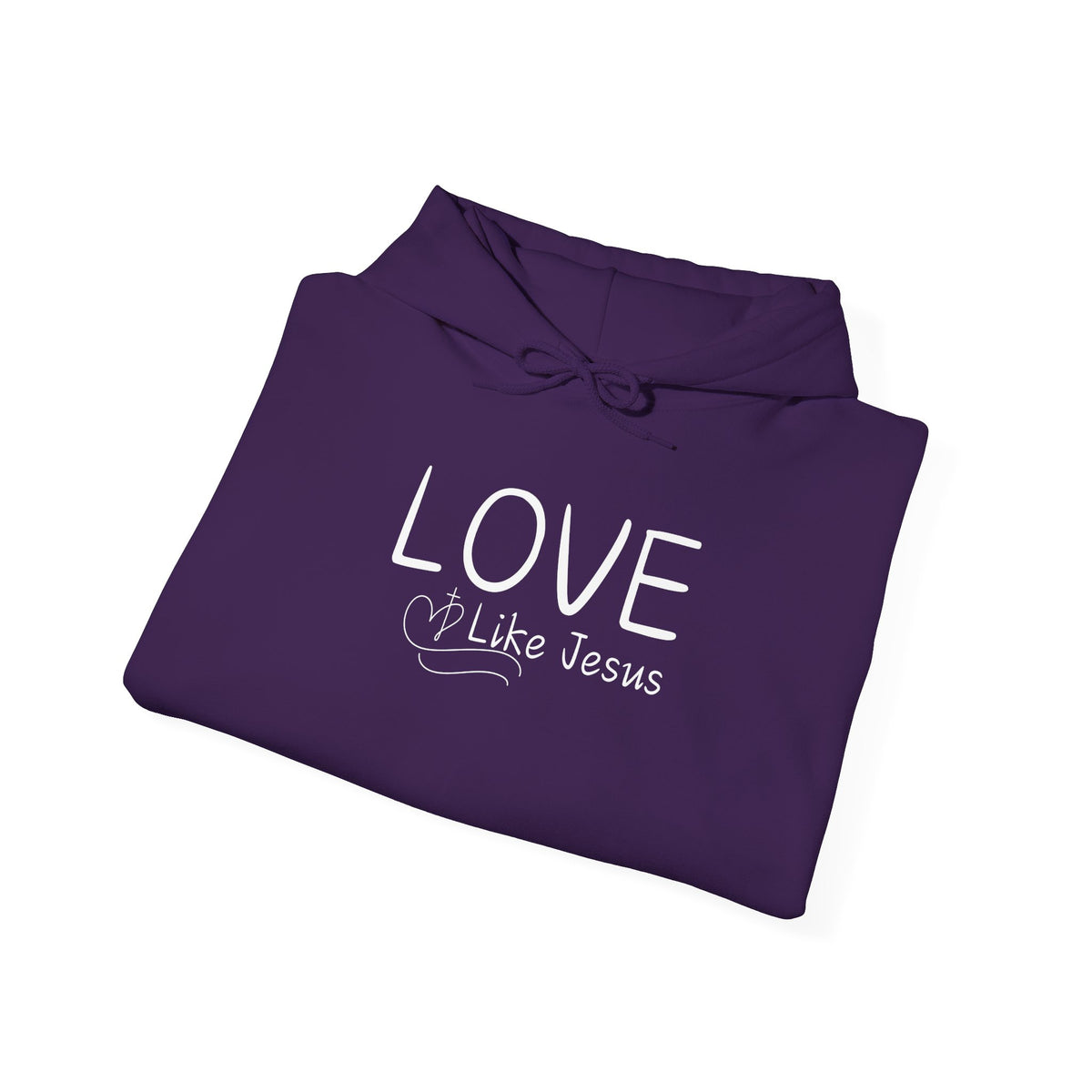 Love Like Jesus Hoodie — Christian Faith Pullover with Scripture Sleeve Text