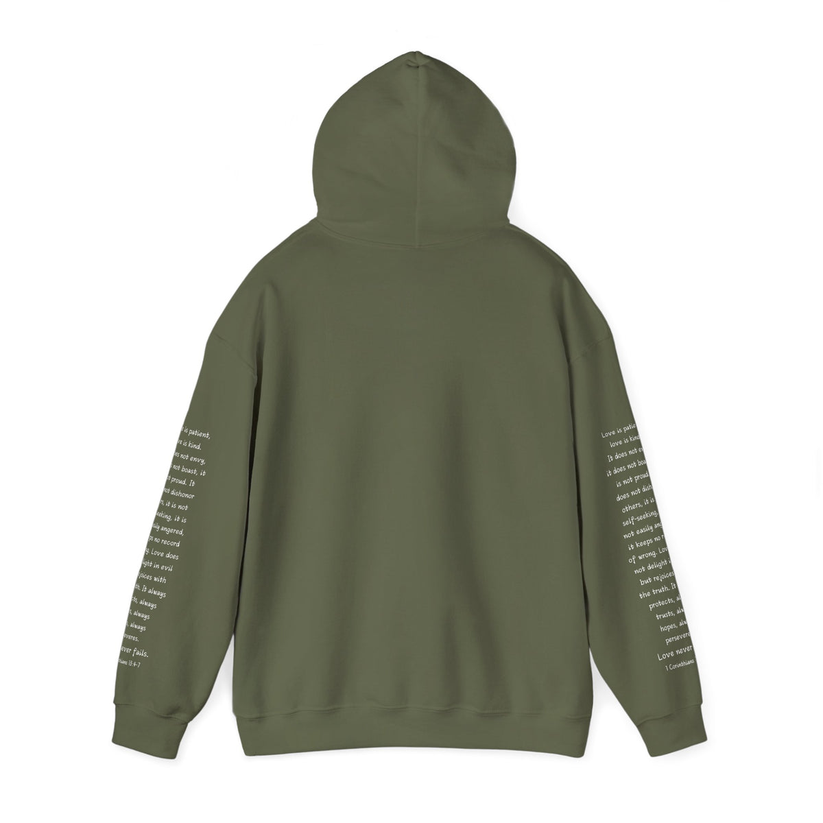 Love Like Jesus Hoodie — Christian Faith Pullover with Scripture Sleeve Text
