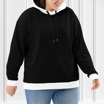 Black With White Unisex Hoodie