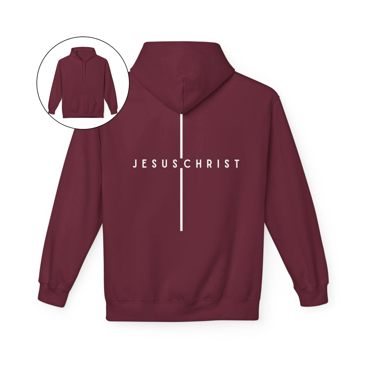 Jesus Christ Minimalist Cross Hoodie