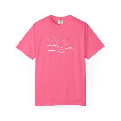 Minimal Sun & Waves Graphic T-Shirt