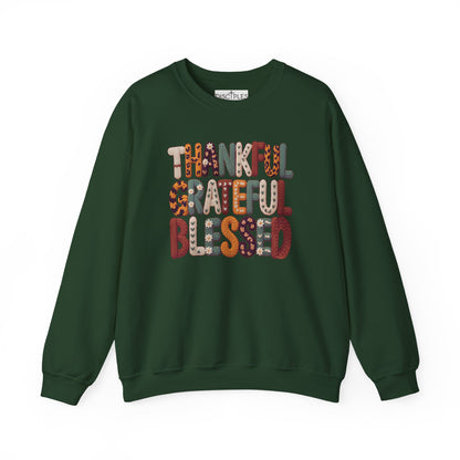 Thankful Grateful Blessed Crewneck Sweatshirt