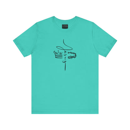 Minimalist Crown Lion T‑Shirt — Elegant Line Art Tee for Men & Women