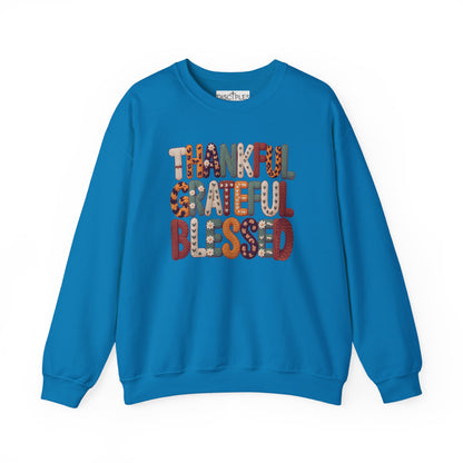 Thankful Grateful Blessed Crewneck Sweatshirt
