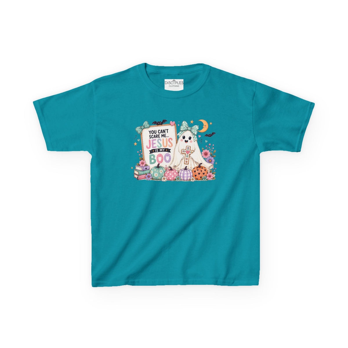 Ghost Halloween Shirt “You Can’t Scare Me, Jesus Is My Boo” Kids T-Shirt