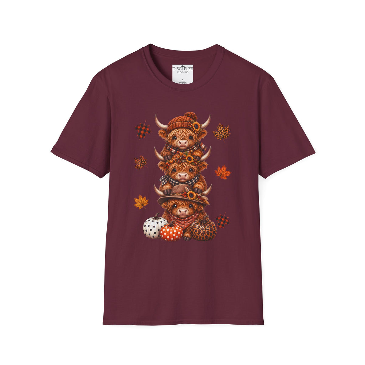 Autumn Highland Cow Stack T-Shirt