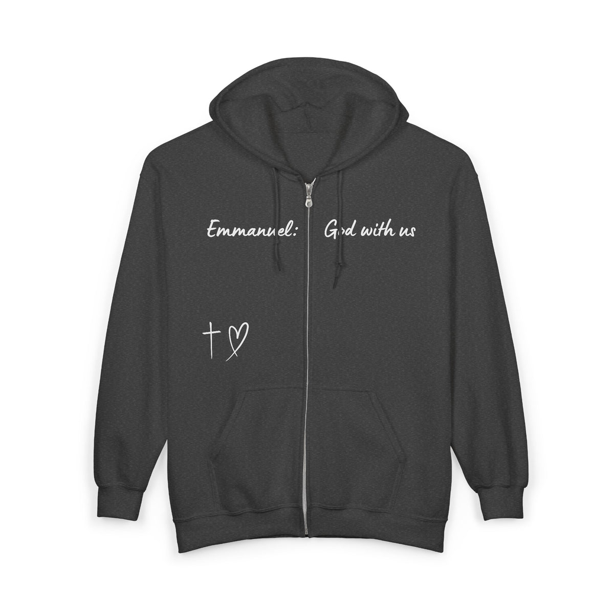 Emmanuel: God With Us Zip Hoodie — Christian Faith Full-Zip Sweatshirt