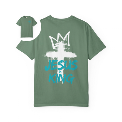 Jesus Is King T-Shirt Crown & Cross Faith Graphic T-Shirt