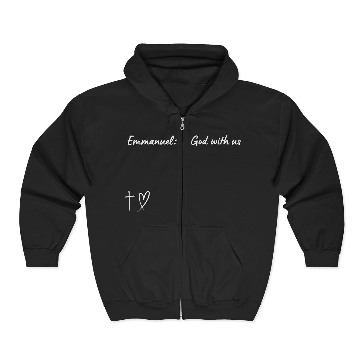 Emmanuel: God With Us Zip Hoodie — Christian Faith Full-Zip Sweatshirt