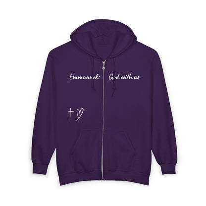 Emmanuel: God With Us Zip Hoodie — Christian Faith Full-Zip Sweatshirt