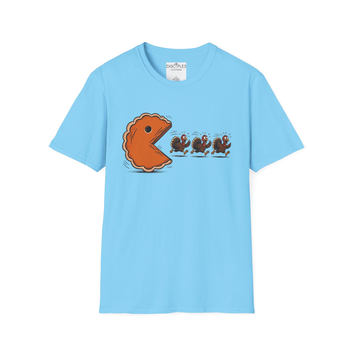 Pumpkin Pie Pac-Man Chasing A Turkey T-Shirt