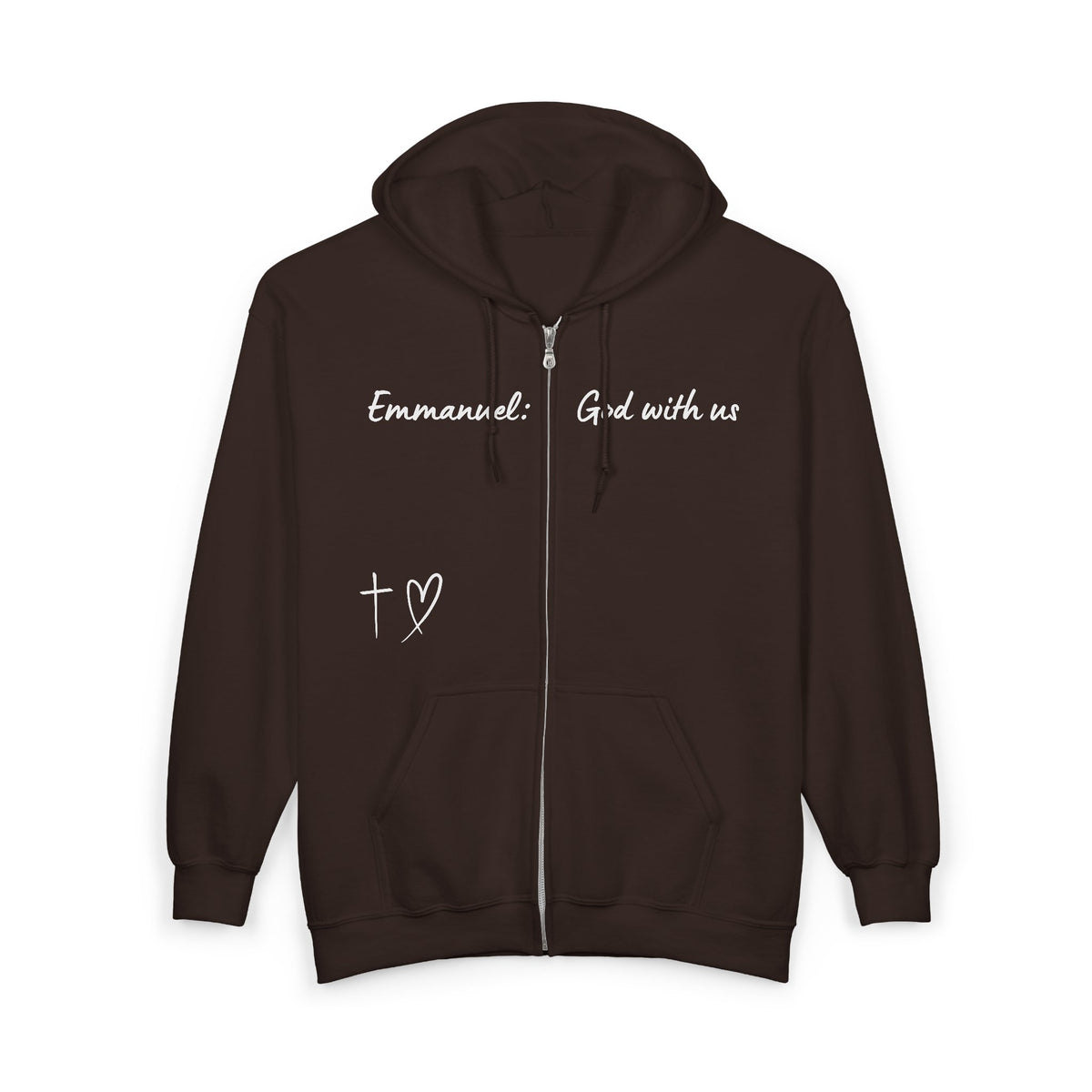 Emmanuel: God With Us Zip Hoodie — Christian Faith Full-Zip Sweatshirt