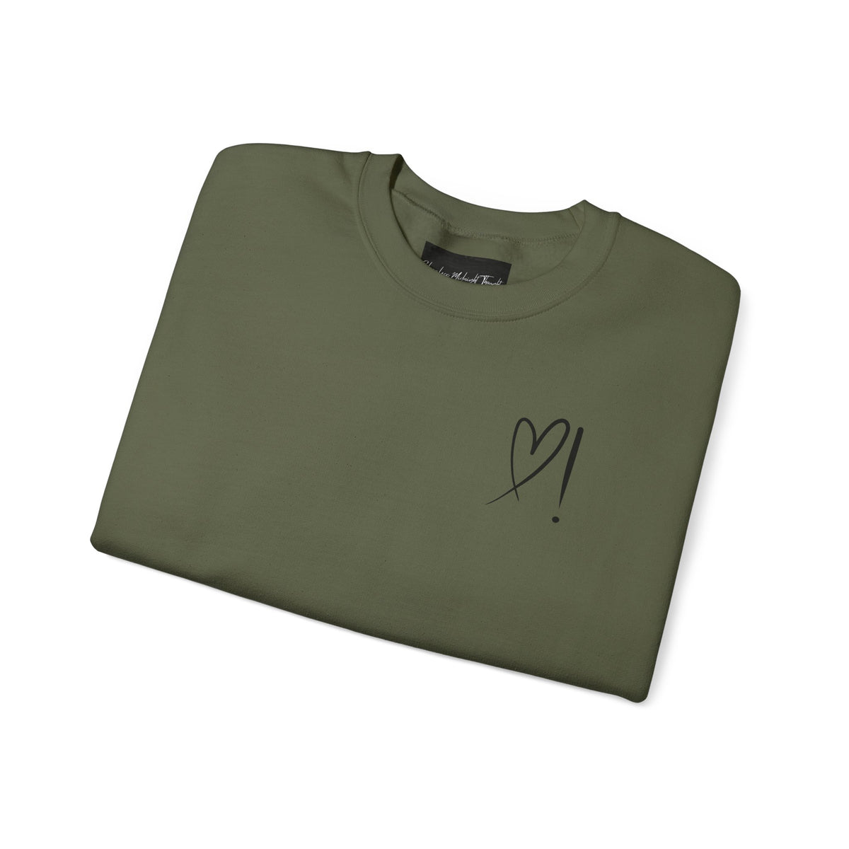 Heart Doodle Crewneck Sweatshirt – Minimal Pocket Heart Graphic