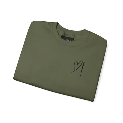 Heart Doodle Crewneck Sweatshirt – Minimal Pocket Heart Graphic