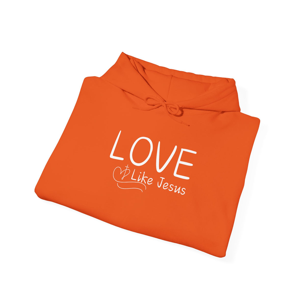 Love Like Jesus Hoodie — Christian Faith Pullover with Scripture Sleeve Text