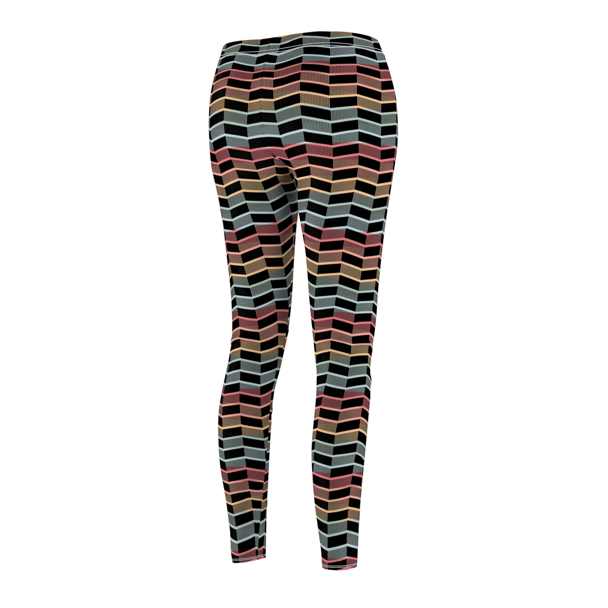 Rainbow Geometric Striped Leggings