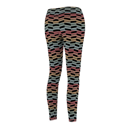 Rainbow Geometric Striped Leggings
