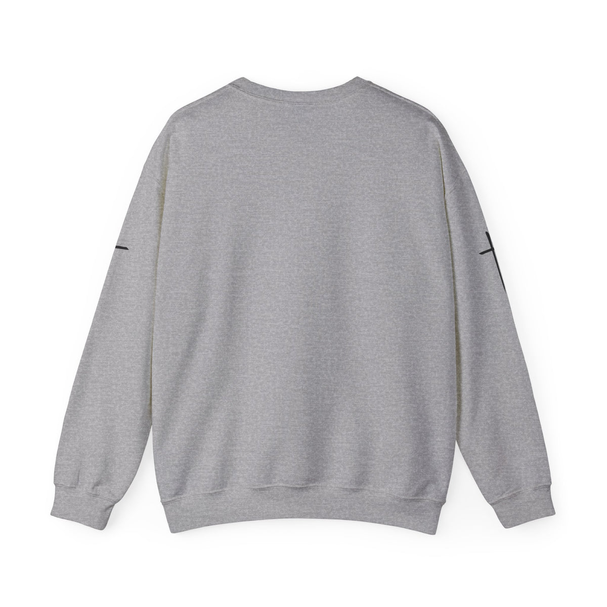 Crewneck Sweatshirt — Minimal Cross Sleeve Design