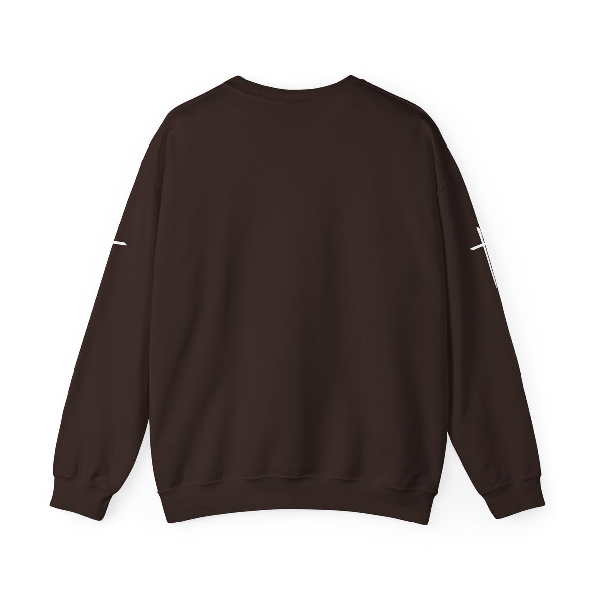 Crewneck Sweatshirt — Minimal Cross Sleeve Design