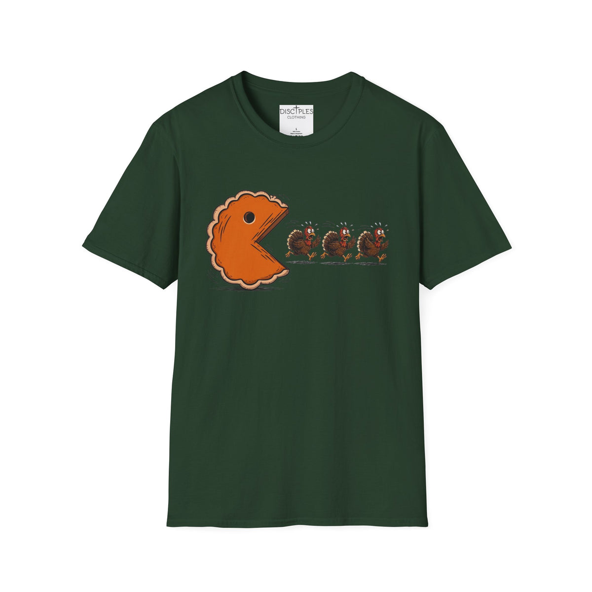 Pumpkin Pie Pac-Man Chasing A Turkey T-Shirt