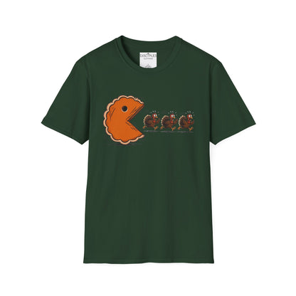 Pumpkin Pie Pac-Man Chasing A Turkey T-Shirt