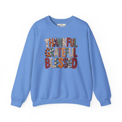 Thankful Grateful Blessed Crewneck Sweatshirt