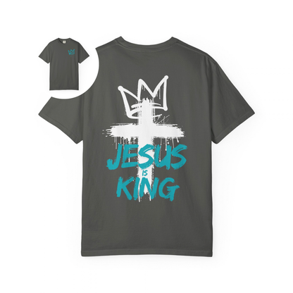 Jesus Is King T-Shirt Crown & Cross Faith Graphic T-Shirt