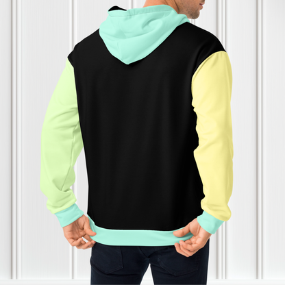 Black And Blue Color Block Hoodie