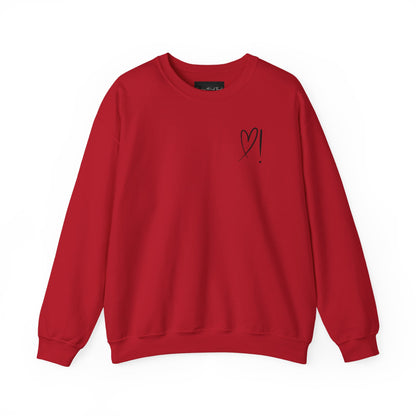 Heart Doodle Crewneck Sweatshirt – Minimal Pocket Heart Graphic