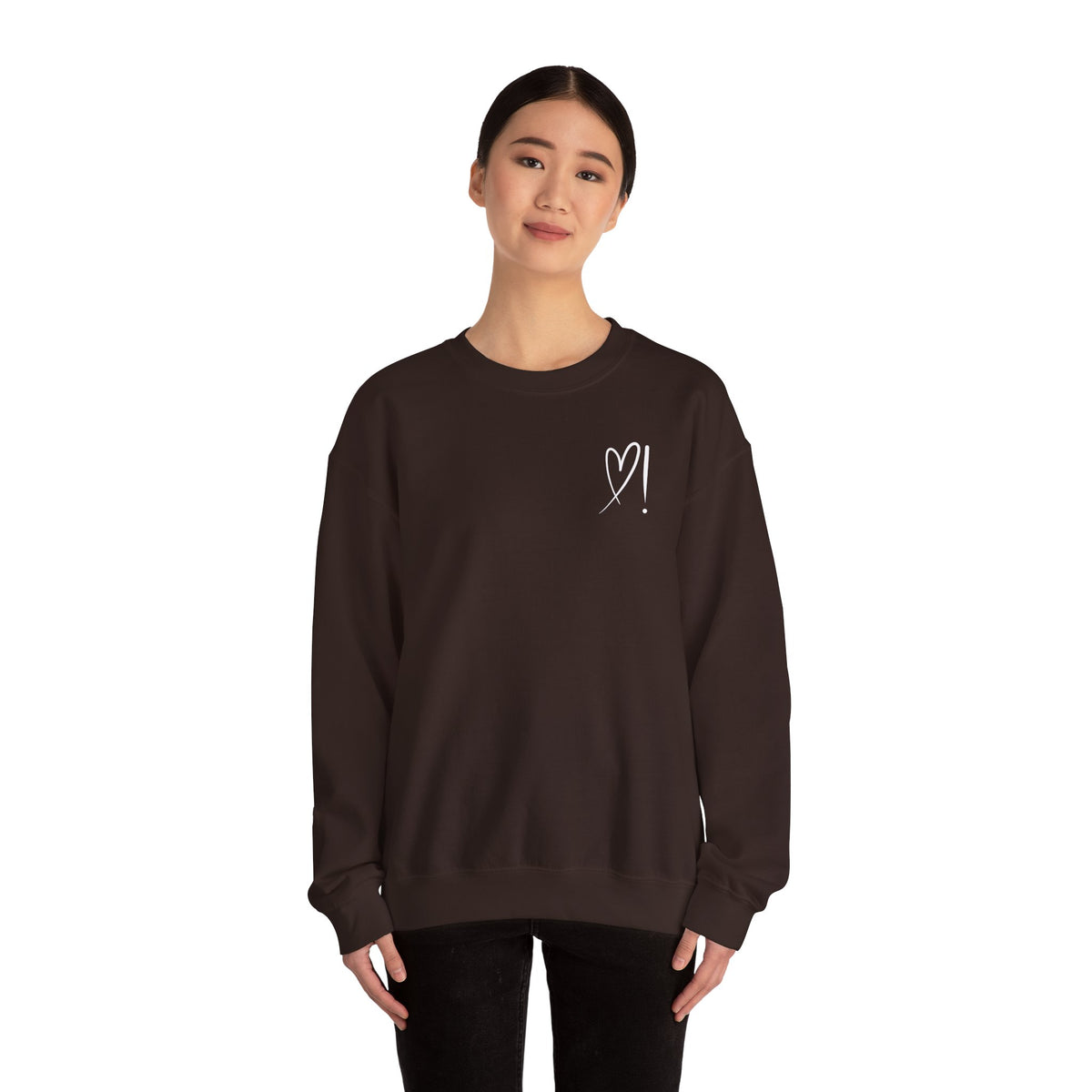 Heart Doodle Crewneck Sweatshirt – Minimal Pocket Heart Graphic