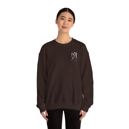 Heart Doodle Crewneck Sweatshirt – Minimal Pocket Heart Graphic