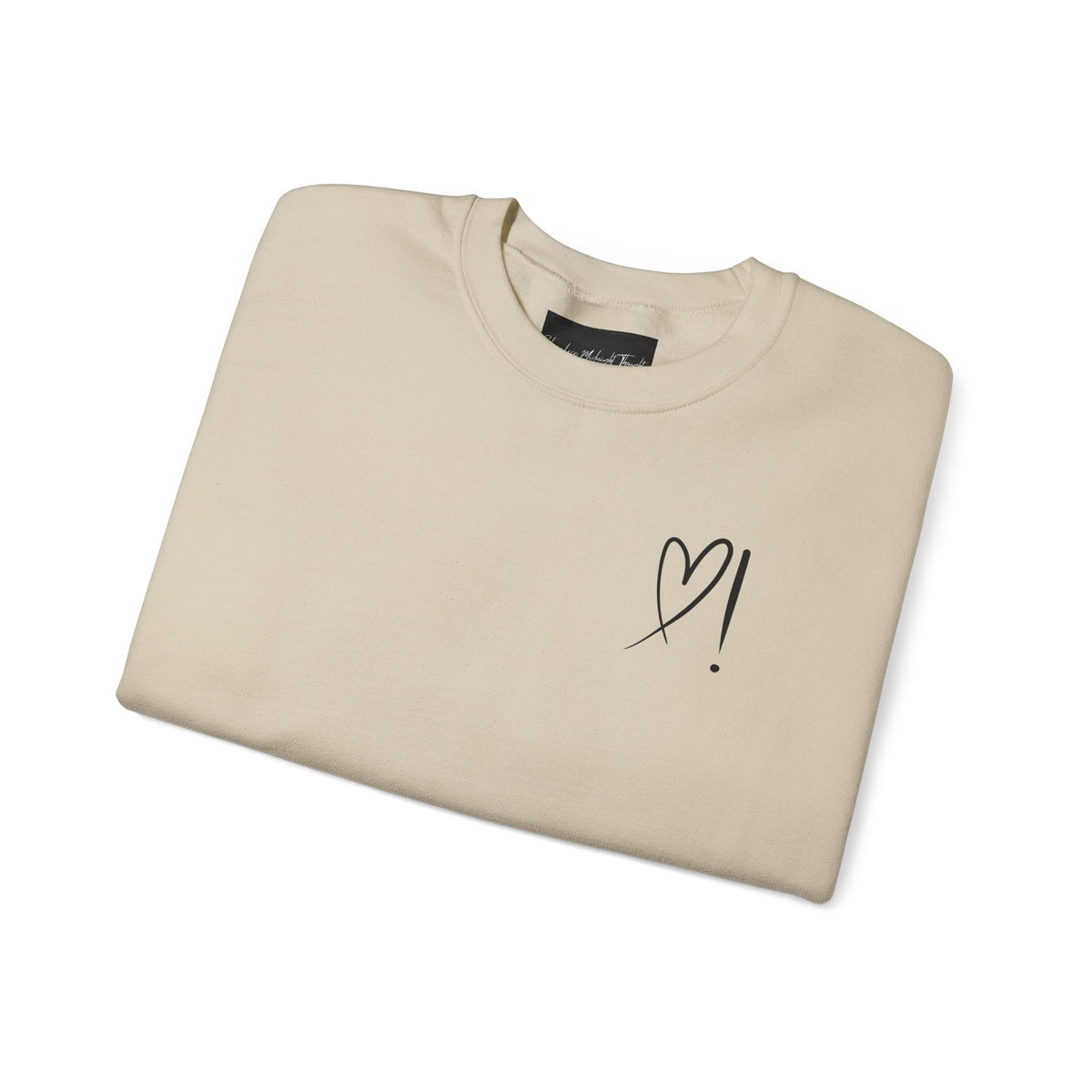 Heart Doodle Crewneck Sweatshirt – Minimal Pocket Heart Graphic