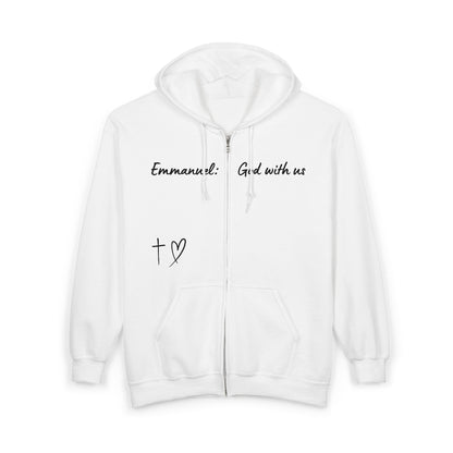 Emmanuel: God With Us Zip Hoodie — Christian Faith Full-Zip Sweatshirt