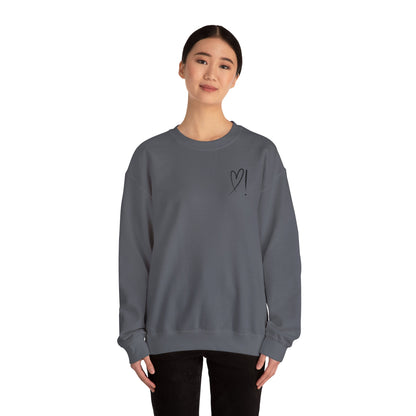 Heart Doodle Crewneck Sweatshirt – Minimal Pocket Heart Graphic