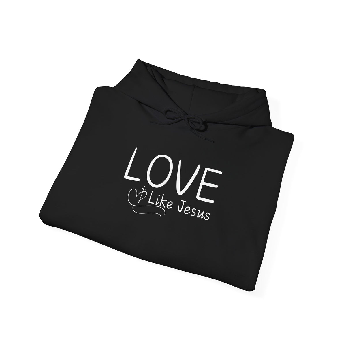 Love Like Jesus Hoodie — Christian Faith Pullover with Scripture Sleeve Text