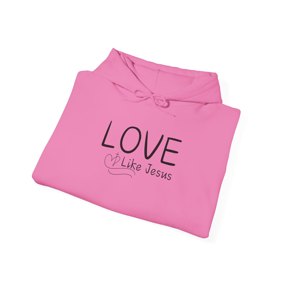 Love Like Jesus Hoodie — Christian Faith Pullover with Scripture Sleeve Text
