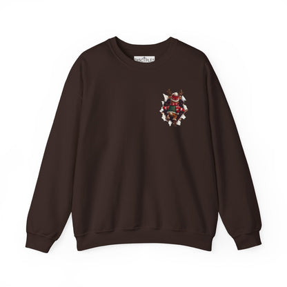 Christmas Reindeer Crewneck Sweatshirt — Cute Vintage Holiday Deer Design