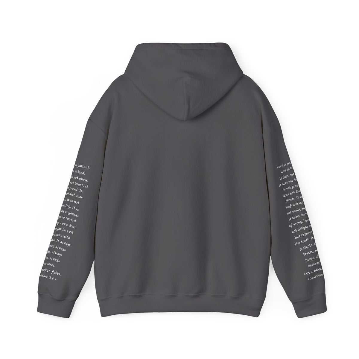 Love Like Jesus Hoodie — Christian Faith Pullover with Scripture Sleeve Text